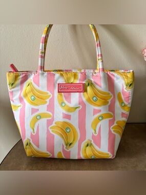 RETro Betsey Johnson Pink Banana Print lunch Tote Bag